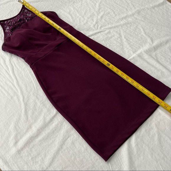 Honey and Rosie Burgundy Wine Maroon Sleeveless Dress with Lace Bodice Size XS - Picture 9 of 11